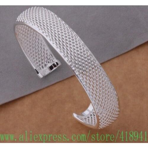 Silver Plated bangle bracelet, Silver Plated fashion jewelry Packet edge mesh bracelet /dzoamqva baqajrxa AB090