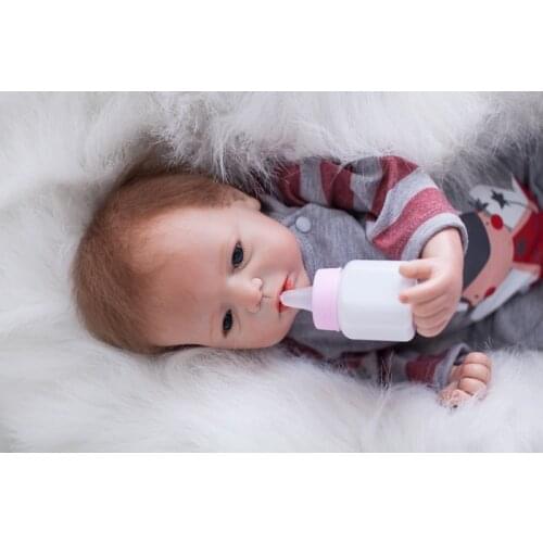 48cm Silicone Doll Baby Reborns Realistic Reborn Babies Doll Lifelike Fashion Doll Handmade Baby Kids Birthday Xmas Gift Toys