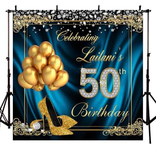 Background Luxury Photo Studio 50th Birthday High Heels Goblet Party Backdrop Photo Shoot Dessert Table Decoration Photoshoot
