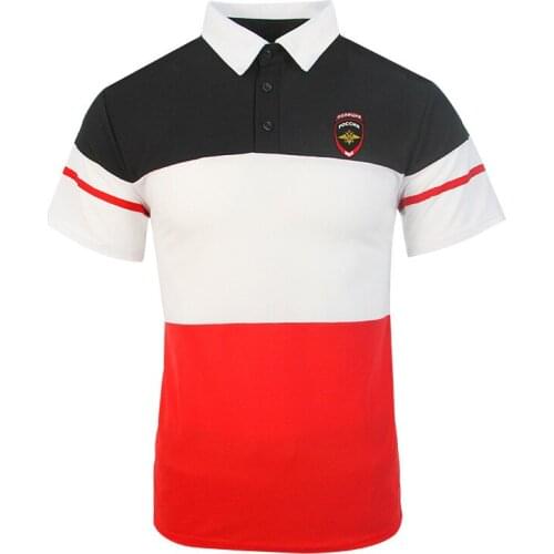 Summer New 2021 Russian The Police Letter Print Comfortable Short Sleeve Polo Shirt Fashion High Street Black White Stitching