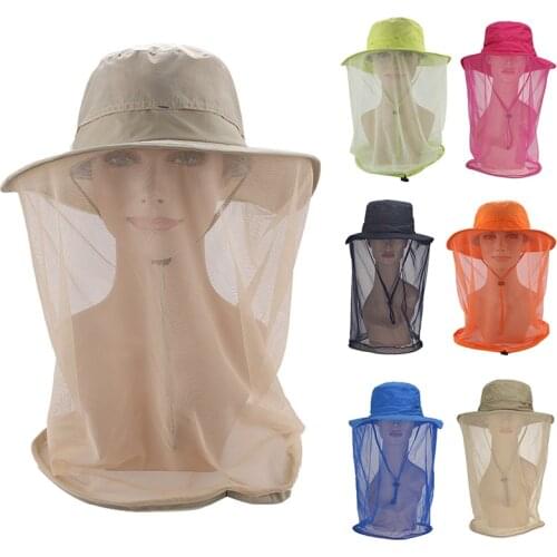 Fishing Hat Anti Mosquito Fly Bee Bugs Insects Prevention Head Net Face Mesh Cap For Outdoor Hiking Camping Walking Fishing Cap