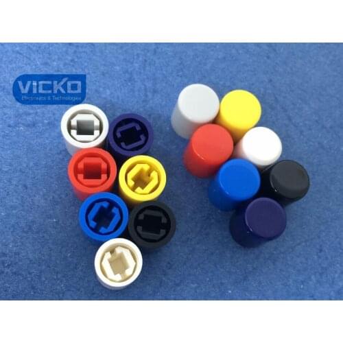 [VK] 700 Pcs A11 8.5*10.5mm 3.1mm Tactile Push Button Switch Cap,Push switch button Cap for uni-directional seven color