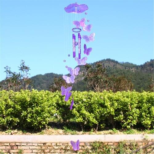 Butterfly Wind Chimes Outdoor Waterproof Romantic Wind-Bell Hanging Decorative Gifts for Mom Festival Decor Night Garden Decorat