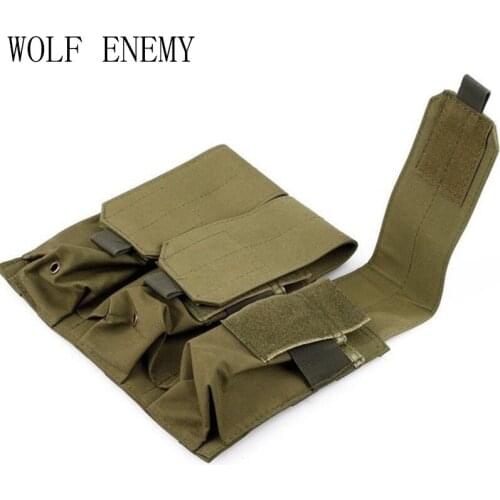 High Quality Tactical Airsoft Molle Triple M4 Magazine Pouch OD BK TAN ACU Digital Woodland Camo