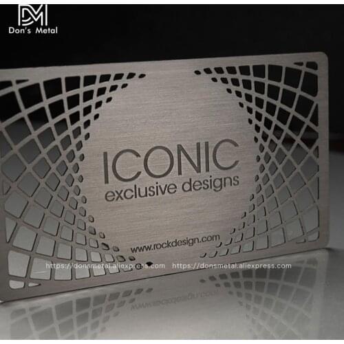 High-grade brushed metal business card electroplated stainless steel business card electroplated metal card black card custom