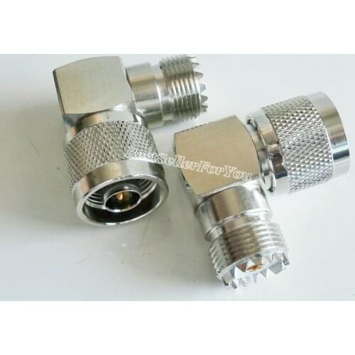 1Pcs N-Type male to UHF SO239 SO-239 female jack right angle RG RF Coax adapter connector