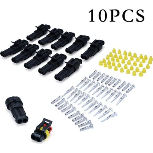 10pcs Two-pin2-way Car Waterproof Electrical Wire Superseal Connection Line Car Boat For Car Connection Accessories Tools