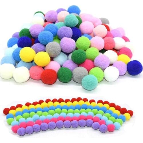 100Pcs 15/20/25mm Fluffy Soft Pompom Balls Handmade Kids Toys Wedding Decoration DIY Pom Poms Felt Ball Sewing Craft Supplies