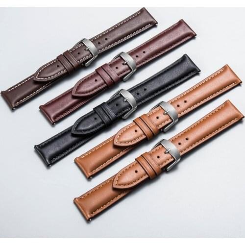18mm 19mm 20mm 22mm Watch Band Steel Pin Buckle Band Strap High Quality Wrist Belt Bracelet +Tool for Samsung Leather Watchband