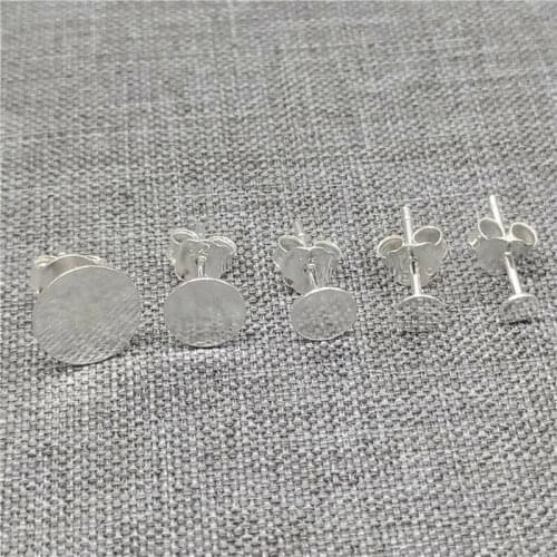 20 Pair 925 Sterling Silver Earring Post with Flat Back2mm 3mm 4mm 5mm 6mm 7mm 8mm