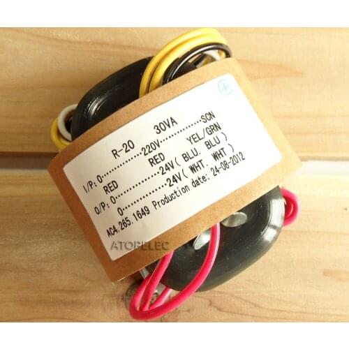 220V 30W R-Core Transformer 24V+24V for Audio Amplifier Preamp AMP DAC R Core