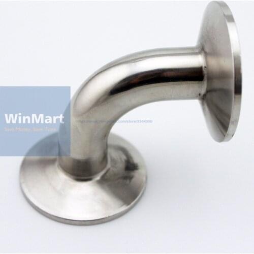 25mm Pipe O/D 304 Stainless Steel Sanitary Tri Clamp Elbow Pipe Fitting 50.5mm Feerule OD 90 Degree For Homebrew 1.5" Tri Clamp