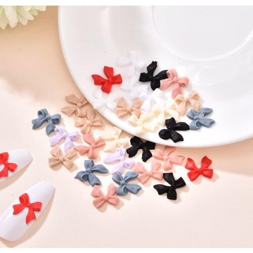 30 Pcs Resin Bowknots Nail Art Decorations 3D Colorful Bow Ornaments Charm Jewelry DIY UV Gel Design Cute Manicure Accessories