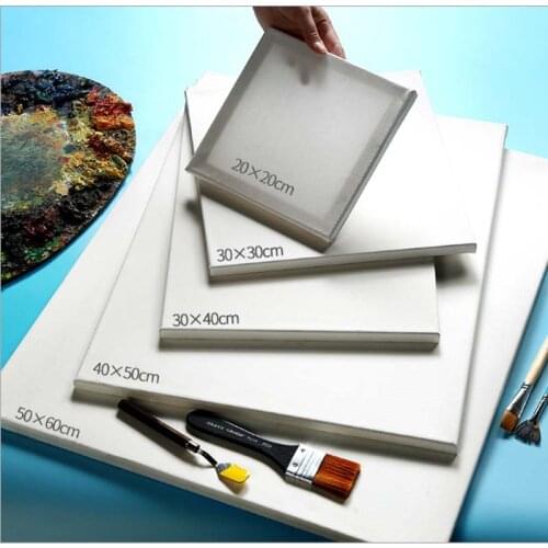 5pcs White Blank Square Canvas Wooden Frame For Primed Oil Acrylic Painting Picture DIY Wall Photo Poster Frame Painting Canvas