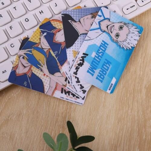 Anime Haikyuu!! Figures Card Stickers IC Card Paster Kids Toy Stickers Suitable for Bus Card Bank Card Card Decoration