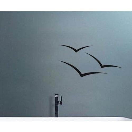 Seagull Bird Outline Bathroom Wall Stickers Bathroom Home Decoration Art Design Vinyl Glass Bathroom Stickers A40023