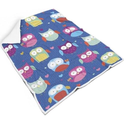 Cartoon Animal Patter Bed Blanket Soft Microfleece Throw Blanket for Bedding Sofa Square Blanket Men Women All Seasons