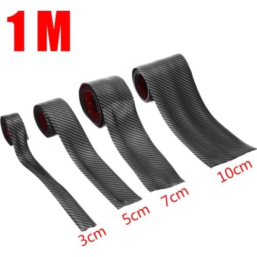 For Car Styling 3/5/7/10CM 1M Car Carbon Style Rubber Moulding Strip Soft Black Door Sill Protector Edge Guard Stickers Mayitr