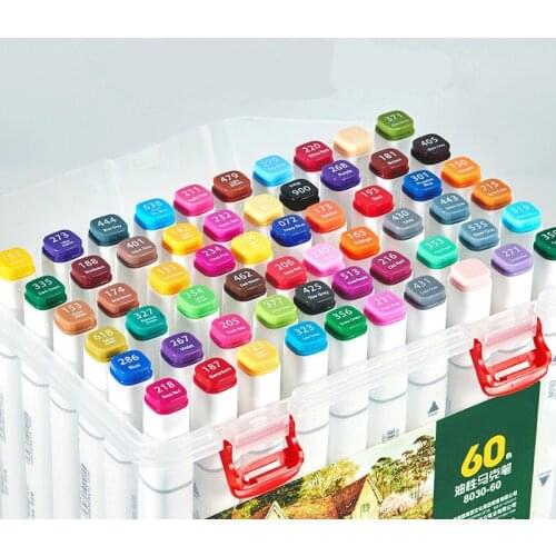 Double Head Color Paintbrush Student Animation Hand Painting Design Art Suit 12 / 24 / 36 Quick Drying and Clear