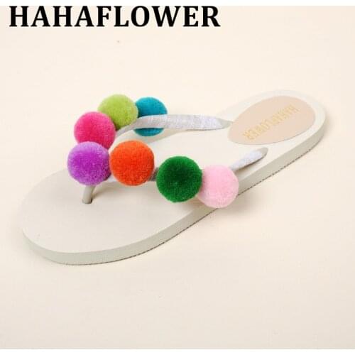 HAHAFLOWER 2017 High Quality Girl Summer Flip Flops Shoes Flower Sandals Female Slipper Beach Flip-flops Free shipping