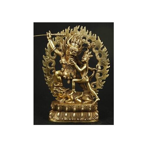 Art Bronze home decoration Folk Culture Brass VERY GOOD CHINESE BRONZE COLLECTABLE CASTING BUDDHA TIBET EXORCISE LOVE STATUE