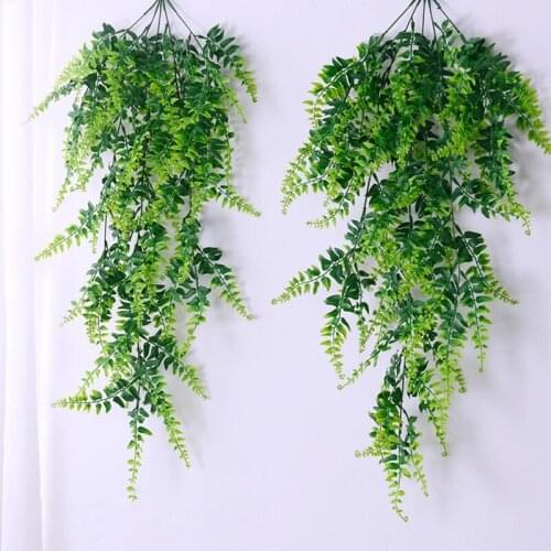 2pcs Artificial Hanging Vines Ferns Plants Fake Ivy Leaves Garland Vine Wall Indoor Outdoor Gardon Decoration