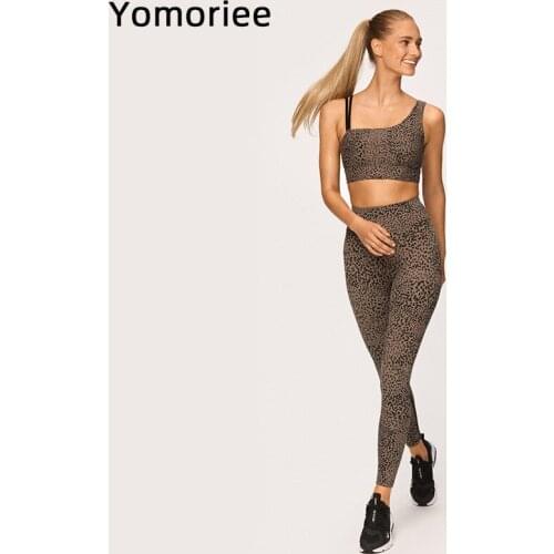 Leopard Print Bra Trousers Sports Fitness Yoga Set Running Set Athletic Gym Sexy Set Women Workout Gymwear Top Leggings Tights