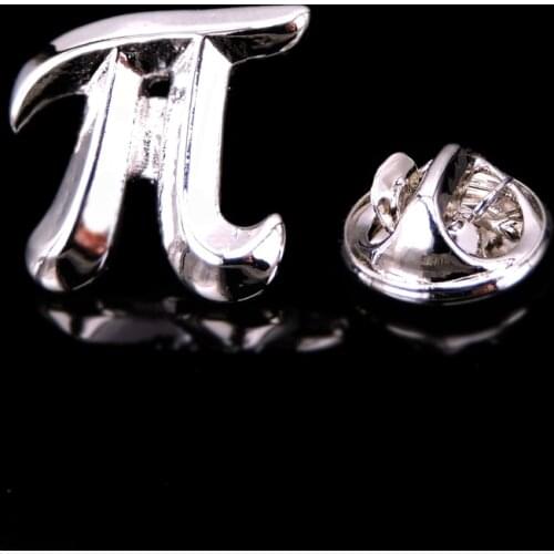 Fashion modeling mathematical PI silvery brooch mens Lapel Pin clothing backpack badge jewelry wholesale and retail