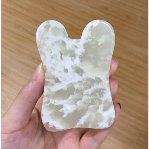 Natural Jade Stone Gouache Scraper Gua Sha Massage Tool For Body Meridian Scrapping Face Lifting Slimming Skin Detox Beauty Care