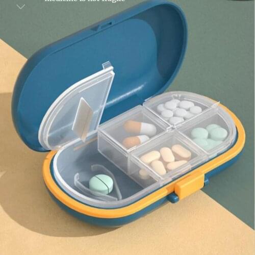 NEW Good Portable Small pill box Mini Pill storage box medicine Separately packed box Pill cutter Sealed classification pill box