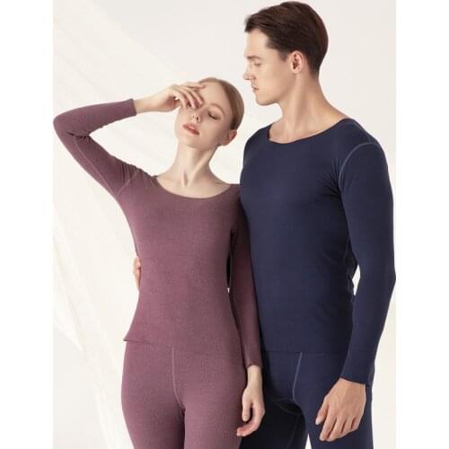 New double-sided fleece thermal underwear set for womens thermostatic long Johns for womens winter undershirt for men