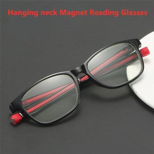 Unisex Ultralight Magnet Hanging necK Reading Glasses magnifier Women Men Adjustable Legs Presbyopia Spectacles +1.0~+4.0 L3