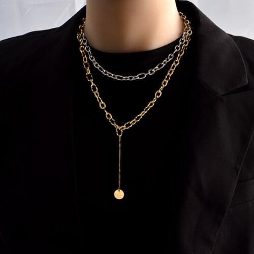 Colorfast 316L stainless steel pure Necklace without pendant, simple atmosphere, light luxury retro fashion womens gift jewelry