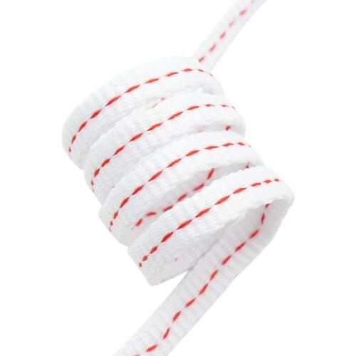 8MM Shoe Accessories Flat Laces Red Line Segment White Shoelaces Simplicity Fashion Hat Lacets Manual Weaving шнурки