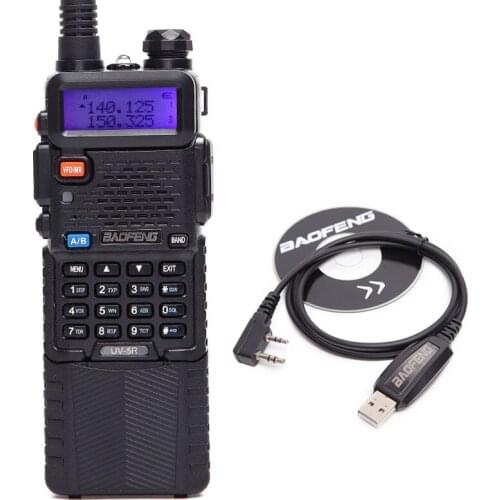 Baofeng UV-5R 3800mAh Walkie Talkie 5W Dual Band Radio UV5R UHF/VHF 400-520/136-174MHz Two Way Radio Portable CB Ham Radio+Cable