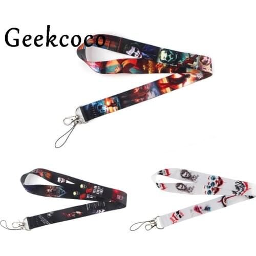 10pcs/lot J1402 Horro Movie Clown Diy Keychains Accessory Mobile Phone USB ID Holder Key Strap Punk Neck lanyard