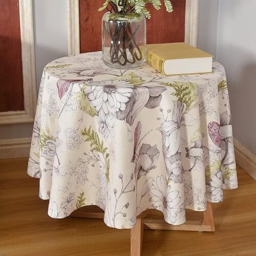 Small round Table Tablecloth for Balcony Bedroom sideboard table cover Nordic Cotton and Linen High-End Simple customization