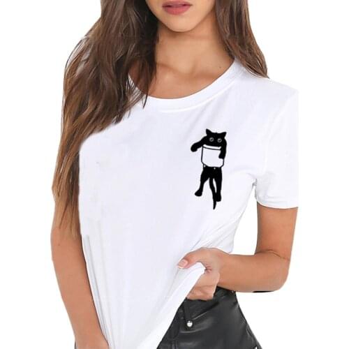 Style Cat Printed Funny T Shirt Women Summer Short Sleeve Cotton Tshirt Women O-neck Camiseta Mujer Harajuku Tee Shirt Femme Top