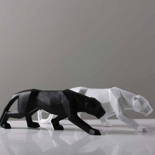 EUROPEAN-STYLE OFFICE DECORATION SECTION BLACK WHITE RESIN LEOPARD ORNAMENTS HOME DECORATION CREATIVE PRACTICAL GIFTS