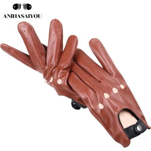 Outdoor fashion sheepskin mens gloves,Comfortable tactical gloves,Thin section brown mens leather gloves -7020