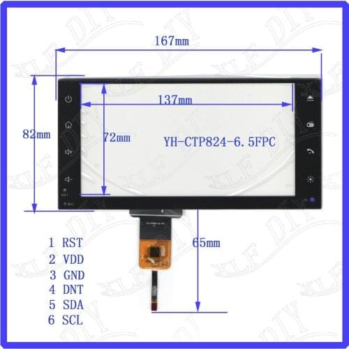 ZhiYuSun YHC-CTP8246.5 GT911A 6.5inch capacitive TouchScreen Panel Digitizer for display assembly 167*82mm
