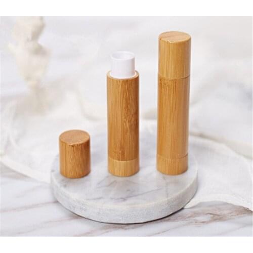 1pc 5g Bamboo Empty Lip Gross Container Lipstick Tube DIY Container Lip Balm Tubes Bamboo Lipstick Tube T0605