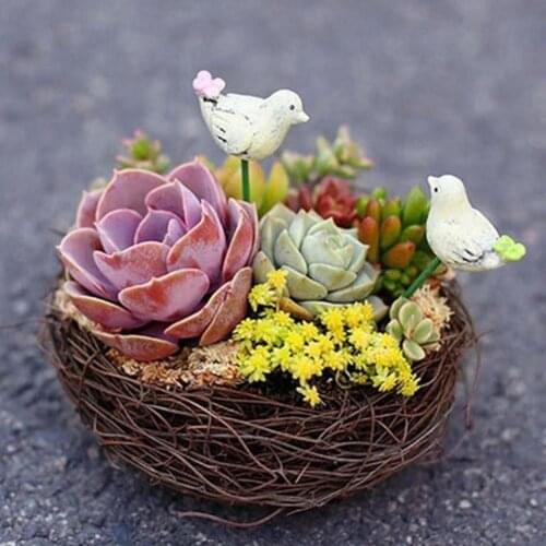 12/10/8/6 cm Home Decoration Craft Photo Prop Ornament Vine Bird Nest House Home Garden Table Twig Simulation Nest Decorative