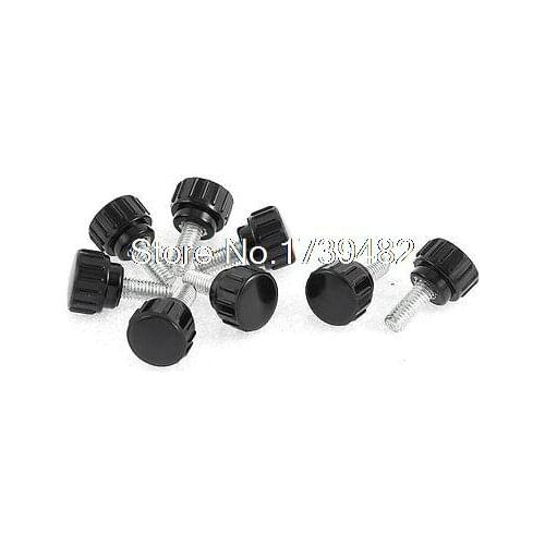 M5 x 12mm Round Head Screw On Thumbscrews Knurled Knob Grips 8 Pcs