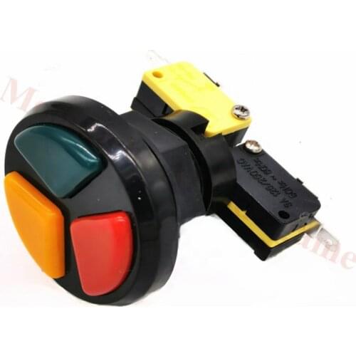 Arcade Multicade 3 in 1 round push button with microswithes triple color for arcade game machine parts