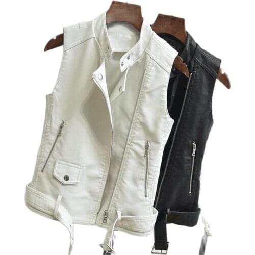 Женские кожаные жилеты BAQCN China At AliExpress