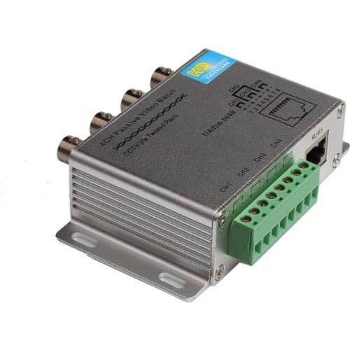 BESDER 4CH Passive Video Balun For TVI CVI AHD Cameras CCTV Via Twisted Pairs UTP Video Balun 4CH Transceiver BNC To UTP RJ45