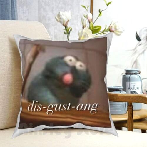 Ratatouille ‘Disgustang’ Pillow Case Printed Home Soft Throw Pillow Ratatouille Remy Meme Ratatouille Remy Funny Blue