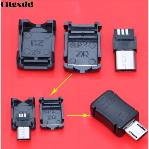 Cltgxdd 1pcs Micro USB 5 Pin v8 Port Male Plug Socket Connector with Plastic Cover for DIY Adapter PCB SDA Data Cable Line