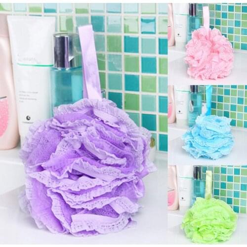 Kids Large Bathroom Hanging Rope Lace Mesh Shower Bath Ball Body Cleaning Tool